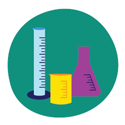 Erlenmeyers y tubos para hacer experimentos