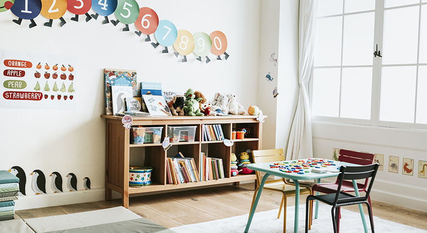 Classroom of kindergarten interior design